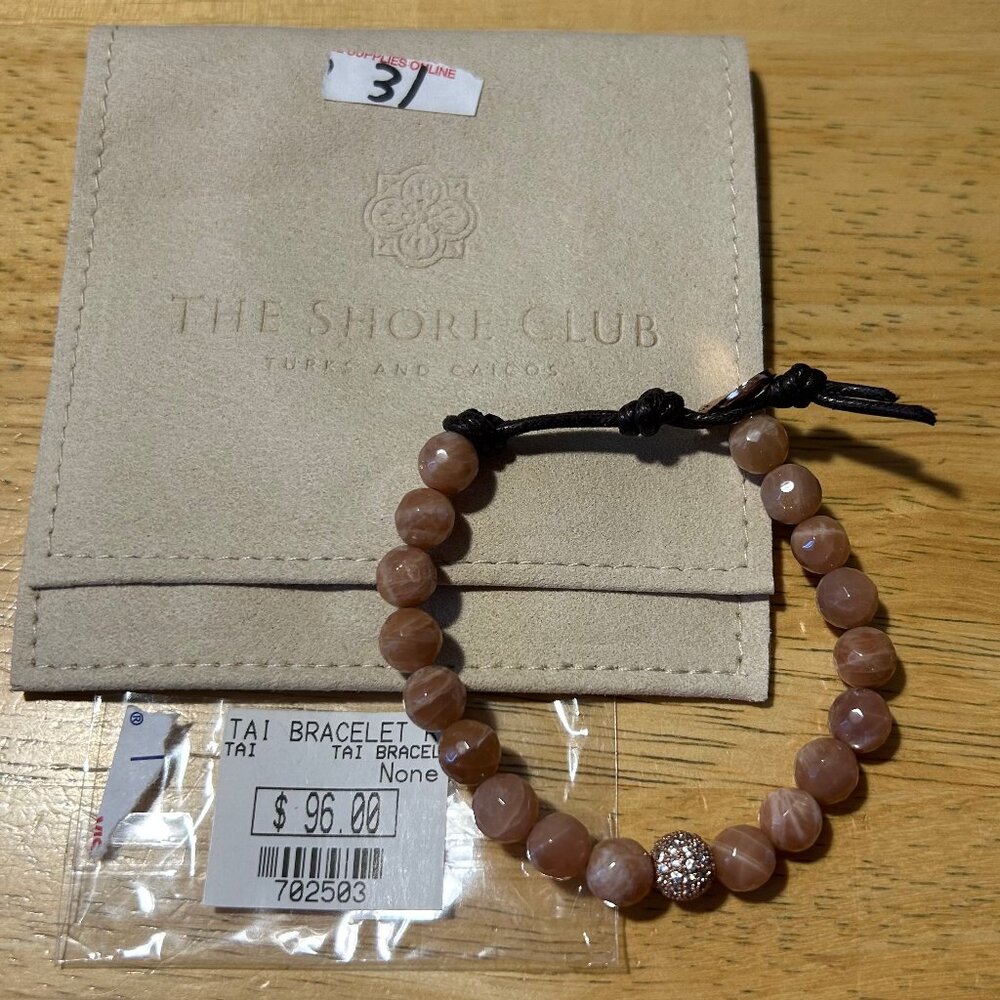 NWT Tai Shore Club Turks + Caicos (Item - 31) Rose Mauve Beaded Bracelet